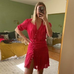 Free People Red Polka Dot Dress